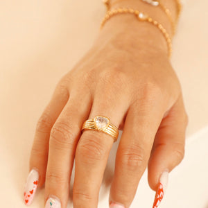 Cupid CZ Heart Ring