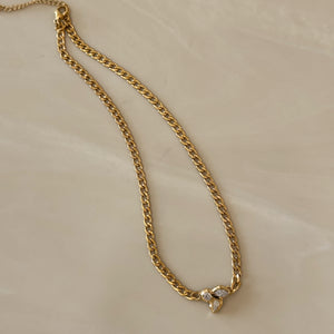 Mistletoe CZ Link Necklace