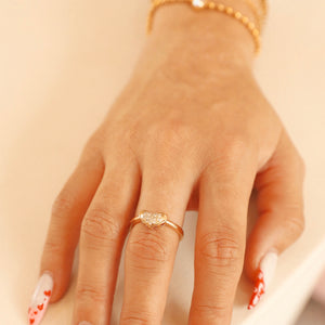 Luv You CZ Heart Ring