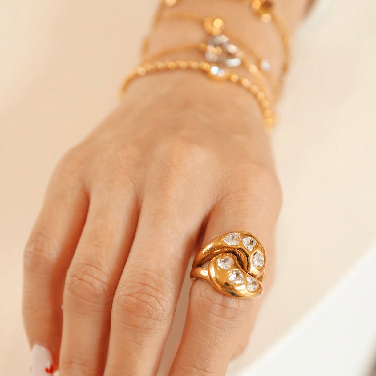 Be Mine Chunky CZ Heart Ring