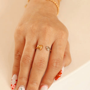 Forever Two Tone Heart Ring