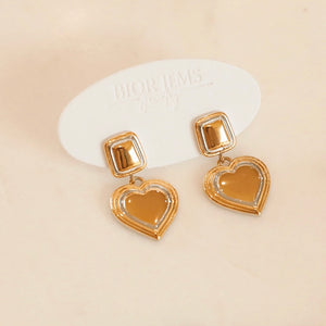 Enamored Two-Tone Heart Earrings